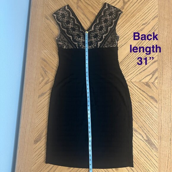 Andre Oliver Black Lace Sleeveless Dress With Pleated Bodice - Picture 8 of 13